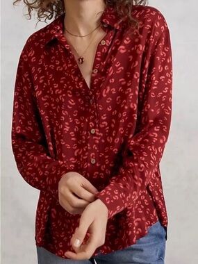 FARM RIO MAGDA BUTTON DOWN BLOUSE ANIMAL PRINT BRAND NEW WITH TAGS SMALL